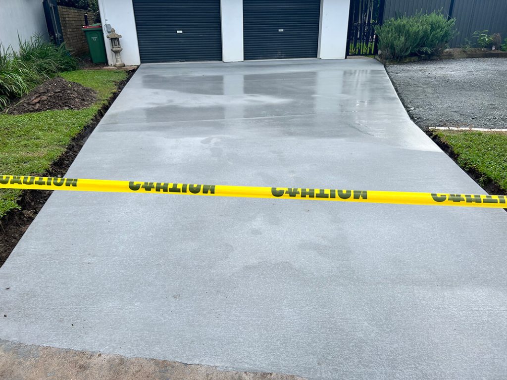 finished plain concrete driveway